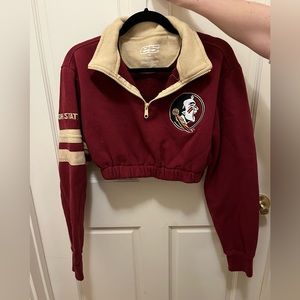 Florida State University (FSU) Cropped Quarter Zip Jacket Medium